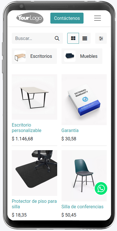 Configuracion de la opcion Use WhatsApp en los ajustes del sitio web de Odoo